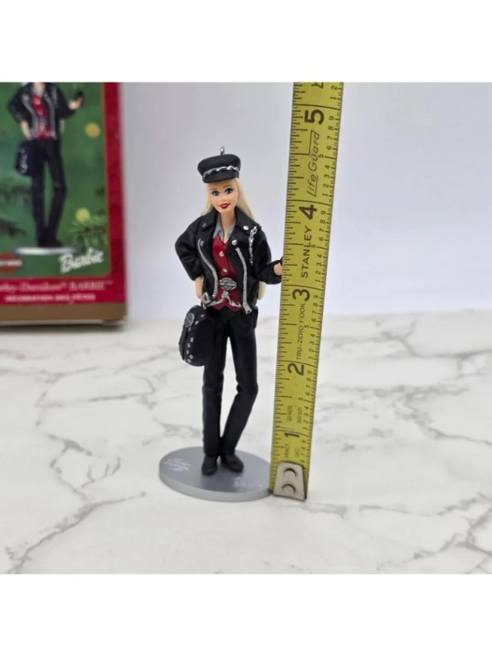 Vintage HARLEY DAVIDSON BARBIE Hallmark Ornament  2000 Blonde Biker Outfit NEW